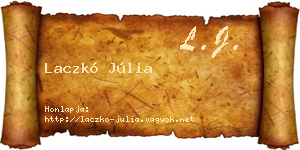 Laczkó Júlia névjegykártya