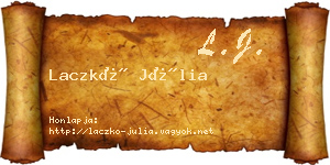 Laczkó Júlia névjegykártya