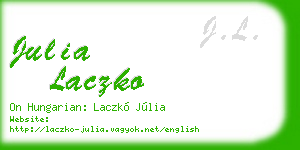 julia laczko business card